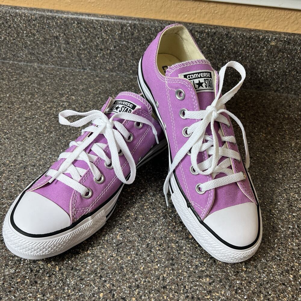 Converse All Star Classic Low Top Sneaker Purple/Pink Womens Sz 8 Lace Up Mens 6 - Picture 3 of 10